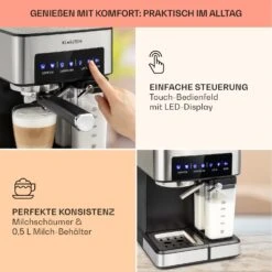 Arabica Comfort Espressomaschine 1350W 20 Bar 1,8l Touch-Bedienfeld -Küchenbedarf Geschäft 10035655 de 0003 usp