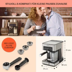 Arabica Comfort Espressomaschine 1350W 20 Bar 1,8l Touch-Bedienfeld -Küchenbedarf Geschäft 10035655 de 0005 usp