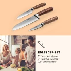 Kishiko Messerset Damaszener-Stahl 3-teilig Extra Scharf Rosenholz -Küchenbedarf Geschäft 10036060 de 0003 logo