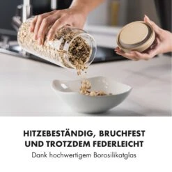 Glaswerk Lovage Vorratsgläser 1,1 L 3er Set Borosilikatglas Akazienholzdeckel Silikon -Küchenbedarf Geschäft 10036356 de 0003 logo