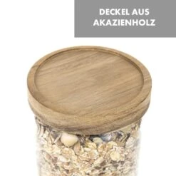 Glaswerk Lovage Vorratsgläser 1,1 L 3er Set Borosilikatglas Akazienholzdeckel Silikon -Küchenbedarf Geschäft 10036356 de 0005 logo