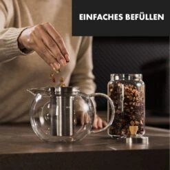 Sencha Teekanne 1,3 L Edelstahl-Siebeinsatz Borosilikatglas Deckel -Küchenbedarf Geschäft 10036362 de 0003 logo