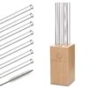 Glaswerk Salizzada Glasstrohhalme 7 Stück 0,8 X 20 Cm (ØxH) Holzhalterung Bürste