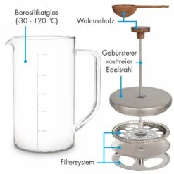 Glaswerk Ristretto French Press 1 Liter Borosilikatglas Edelstahl Walnussholz -Küchenbedarf Geschäft 10036368 de 0005 logo