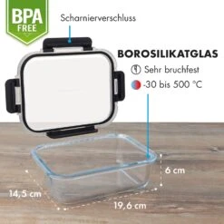 Jardine Frischhaltedosen 3er Set 1040 Ml Borosilikatglas Deckel -Küchenbedarf Geschäft 10036371 de 0007 logo