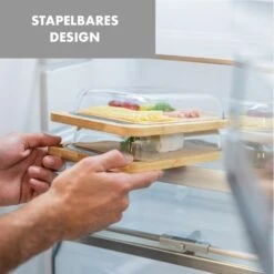 Glaswerk Hermatige Aufschnittbox Mit Glasdeckel 2er Set Borosilikatglas Bambus Schneidebret -Küchenbedarf Geschäft 10036374 de 0006 logo