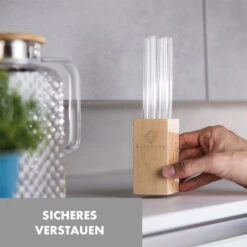 Glaswerk Frezzeria Glasstrohhalme 7 Stück 0,8 X 15 Cm (ØxH) Holzhalterung Bürste -Küchenbedarf Geschäft 10036379 de 0004 logo
