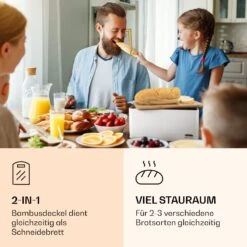 Oklahoma Brotkasten Metall 35,5x15,5x23 Cm Bambus-Deckel Schneidebrett -Küchenbedarf Geschäft 10037444 de 0003 logo