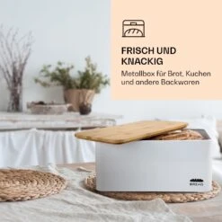 Oklahoma Brotkasten Metall 35,5x15,5x23 Cm Bambus-Deckel Schneidebrett -Küchenbedarf Geschäft 10037444 de 0004 logo