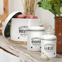 Georgia Vorratsbehälter 3er-Set Emaille-Stahlblech Vintage Rostfrei -Küchenbedarf Geschäft 10037447 yy 0004 logo