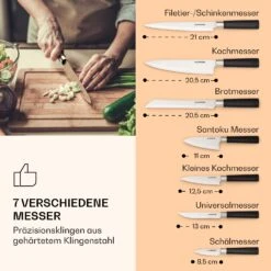 Kitano 8tlg. Messer-Set Mit Block 7 Messer Stahl Edler Holzblock -Küchenbedarf Geschäft 10037814 de 0004 logo