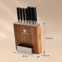 Kitano 8tlg. Messer-Set Mit Block 7 Messer Stahl Edler Holzblock -Küchenbedarf Geschäft 10037814 yy 0006 logo