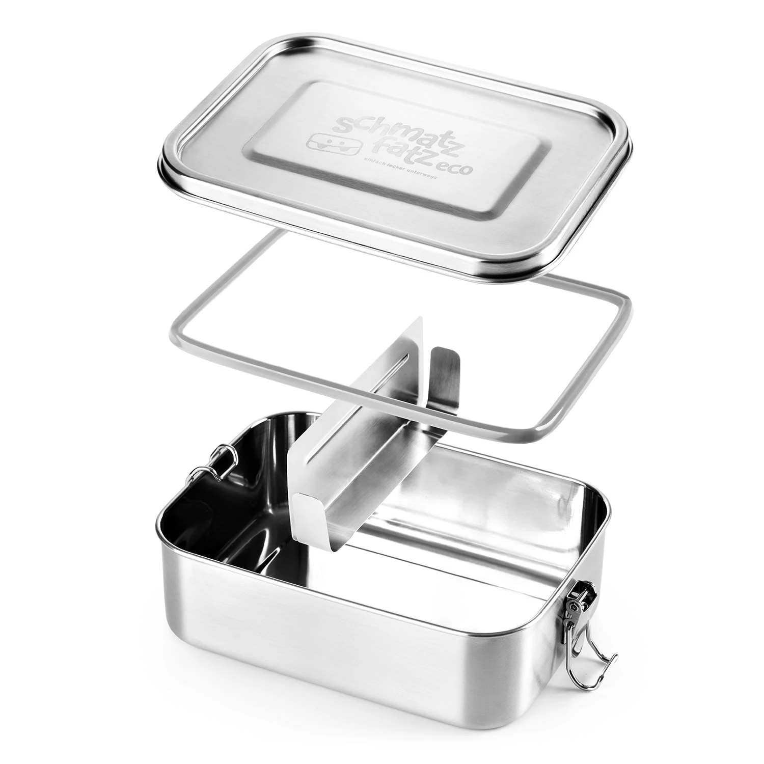 Schmatzfatz Eco Lunchbox 1200ml 19,5 X 14,5 X 6,5 Cm (BxHxT) Edelstahl 3 Schmatzfatz Eco Lunchbox 1200ml 19,5 X 14,5 X 6,5 Cm (BxHxT) Edelstahl – Bild 3