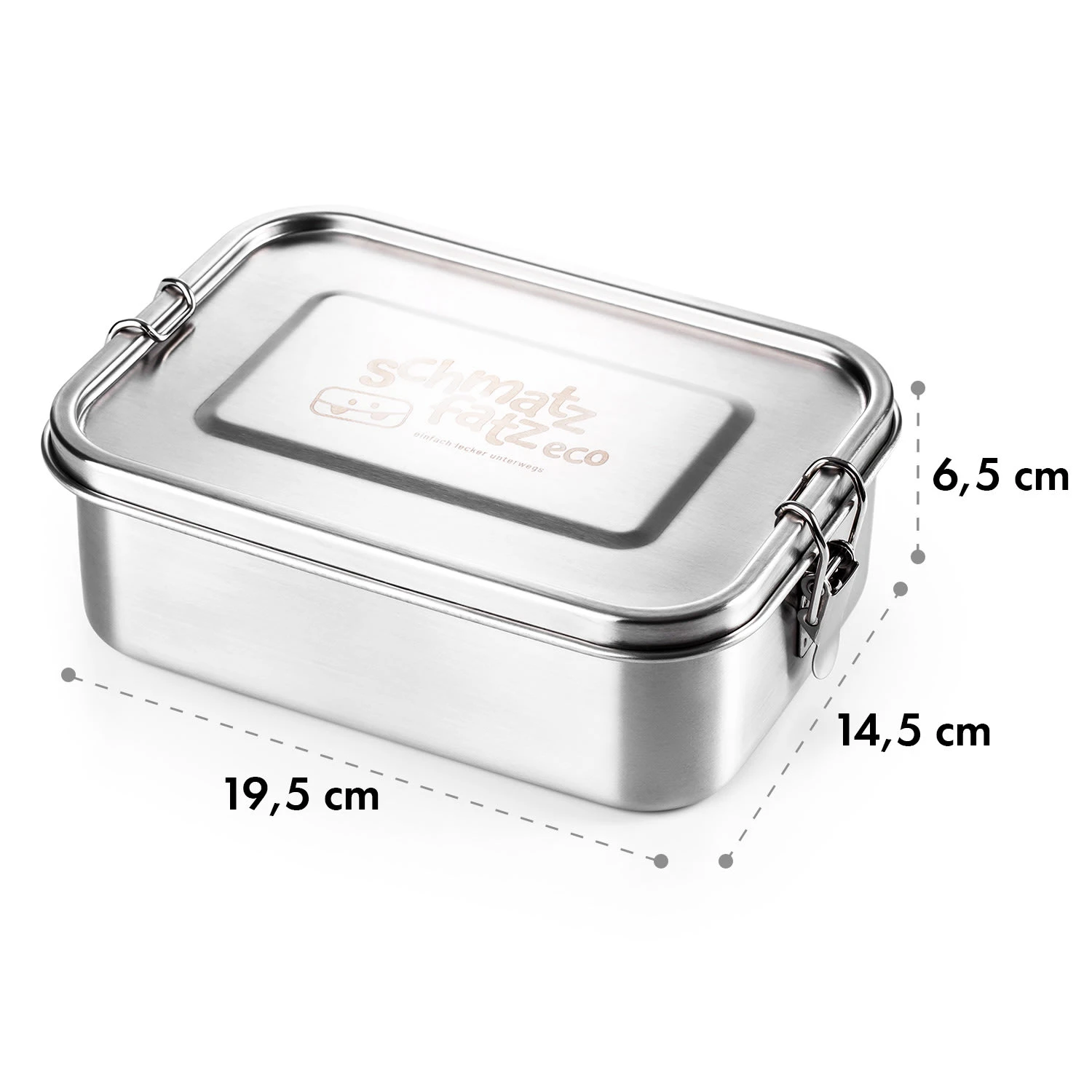 Schmatzfatz Eco Lunchbox 1200ml 19,5 X 14,5 X 6,5 Cm (BxHxT) Edelstahl 6 Schmatzfatz Eco Lunchbox 1200ml 19,5 X 14,5 X 6,5 Cm (BxHxT) Edelstahl – Bild 6