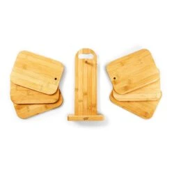 6er-Set Bambus-Frühstücksbrett Mit Ständer 22 X 0,9 X 16 Cm (BxHxT) Pflegeleicht -Küchenbedarf Geschäft 10038024 yy 0006 logo