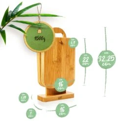 6er-Set Bambus-Frühstücksbrett Mit Ständer 22 X 0,9 X 16 Cm (BxHxT) Pflegeleicht -Küchenbedarf Geschäft 10038024 yy 0007 logo