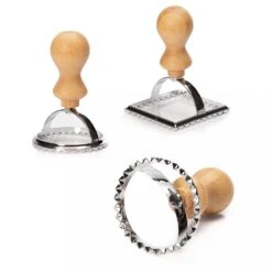 Ravioli Ausstecher 3er Set 3 Größen Rund & Eckig Metall Bambus -Küchenbedarf Geschäft 10038035 yy 0006 logo