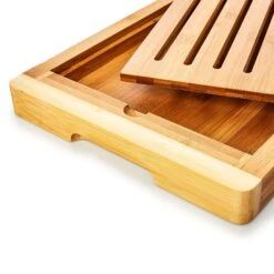 Brotschneidebrett Mit Krümelfach Bambus 38 X 3 X 25,5 Cm (BxHxT) Recycelbar -Küchenbedarf Geschäft 10038056 yy 0003 logo