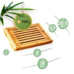 Brotschneidebrett Mit Krümelfach Bambus 38 X 3 X 25,5 Cm (BxHxT) Recycelbar -Küchenbedarf Geschäft 10038056 yy 0008 logo
