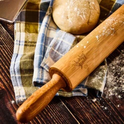 Nudelholz 100 % Bambus 43 X 5 Cm (LxØ) Glatte Oberfläche Bambus -Küchenbedarf Geschäft 10038059 yy 0003 logo