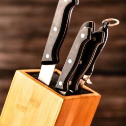 Messerblock, Schief PET-Borsteneinsatz Für 5-10 Messer, Bambus -Küchenbedarf Geschäft 10038080 yy 0006 logo