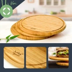 3er-Set Bambus-Frühstücksbrett Rund 25 X 1,6 X Cm (ØxH) Pflegeleicht -Küchenbedarf Geschäft 10038082 yy 0003 logo