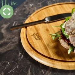 3er-Set Bambus-Frühstücksbrett Rund 25 X 1,6 X Cm (ØxH) Pflegeleicht -Küchenbedarf Geschäft 10038082 yy 0005 logo