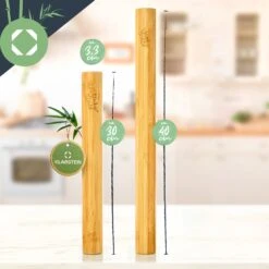 Teigroller 2er-Set 100 % Bambus 30/40 X 3,3 Cm (LxØ) Glatt Bambus -Küchenbedarf Geschäft 10038123 yy 0005 logo