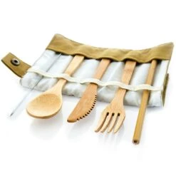 Reisebesteck In Brauner Tasche 5-teilig Zusammenrollbar Bambus -Küchenbedarf Geschäft 10038194 yy 0003 logo