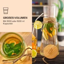 Glaskaraffe Mit Bambusdeckel Borosilikatglas Hitzebeständig -Küchenbedarf Geschäft 10038230 de 0003 logo