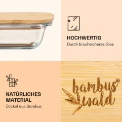 Aufschnittbox Mit Deckel 1,6 Liter 2er Set Glas Bambus Hitzebeständig -Küchenbedarf Geschäft 10038231 de 0003 logo