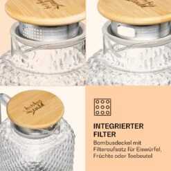 Karaffe Borosilikatglas Bambusdeckel Filteraufsatz Silikonring -Küchenbedarf Geschäft 10038237 de 0003 logo