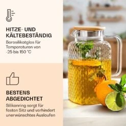 Karaffe Borosilikatglas Bambusdeckel Filteraufsatz Silikonring -Küchenbedarf Geschäft 10038237 de 0004 logo