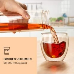 Teeflasche Mit Deckel Und Sieb 500 Ml Doppelwandiges Glas Bambus Hülle -Küchenbedarf Geschäft 10038238 de 0006 logo