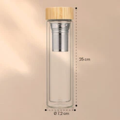 Teeflasche Mit Deckel Und Sieb 500 Ml Doppelwandiges Glas Bambus Hülle -Küchenbedarf Geschäft 10038238 yy 0007 logo