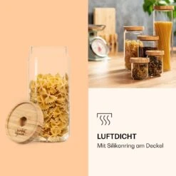 Stapelglas Mit Bambusdeckel 1000 Ml Stapelbar Luftdicht -Küchenbedarf Geschäft 10038241 de 0005 logo