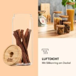 Stapelglas Mit Bambusdeckel 800 Ml Stapelbar Luftdicht -Küchenbedarf Geschäft 10038245 de 0005 logo