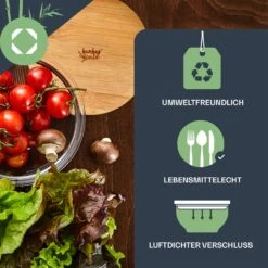 Glasschüssel 865 Ml Bambusdeckel Verschließbar BPA-frei Größe S -Küchenbedarf Geschäft 10038272 de 0003 logo