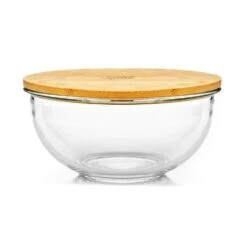 Glasschüssel 865 Ml Bambusdeckel Verschließbar BPA-frei Größe S