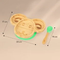 Kindergeschirr Bambusteller & Löffel 250 Ml Inkl. Saugnapf 18 X 18 Cm -Küchenbedarf Geschäft 10038291 yy 0006 logo