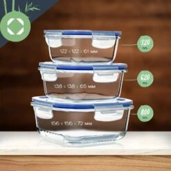 Quadratische Glasbox 800 Ml, 620 Ml, 320 Ml Mit Deckel Luftdicht Auslaufsicher -Küchenbedarf Geschäft 10038294 yy 0008 logo