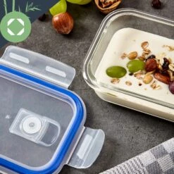 Rechteckige Glasbox 1520 Ml, 1040 Ml, 640 Ml, 370 Ml Mit Deckel 4er-Set -Küchenbedarf Geschäft 10038296 yy 0005 logo