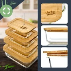 Eckiges Vorratsdosen-Set Glas Bambusdeckel 4 Stück Verschiedene Größen 9 Eckiges Vorratsdosen-Set Glas Bambusdeckel 4 Stück Verschiedene Größen -Küchenbedarf Geschäft 10038307 yy 0003 logo