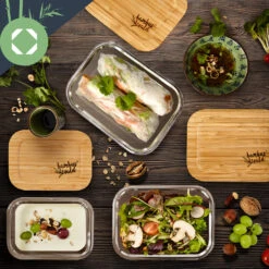 Eckiges Vorratsdosen-Set Glas Bambusdeckel 4 Stück Verschiedene Größen 10 Eckiges Vorratsdosen-Set Glas Bambusdeckel 4 Stück Verschiedene Größen -Küchenbedarf Geschäft 10038307 yy 0004 logo