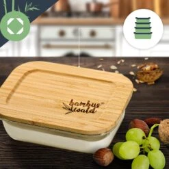 Eckiges Vorratsdosen-Set Glas Bambusdeckel 4 Stück Verschiedene Größen 11 Eckiges Vorratsdosen-Set Glas Bambusdeckel 4 Stück Verschiedene Größen -Küchenbedarf Geschäft 10038307 yy 0005 logo