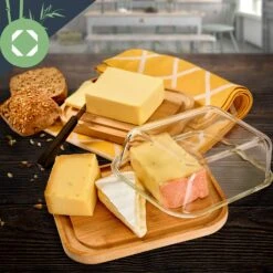 Glas-Käseglocke Bambusboden Luftdicht Geschmacksneutral Spülmaschinenfest 8 Glas-Käseglocke Bambusboden Luftdicht Geschmacksneutral Spülmaschinenfest -Küchenbedarf Geschäft 10038309 yy 0003 logo