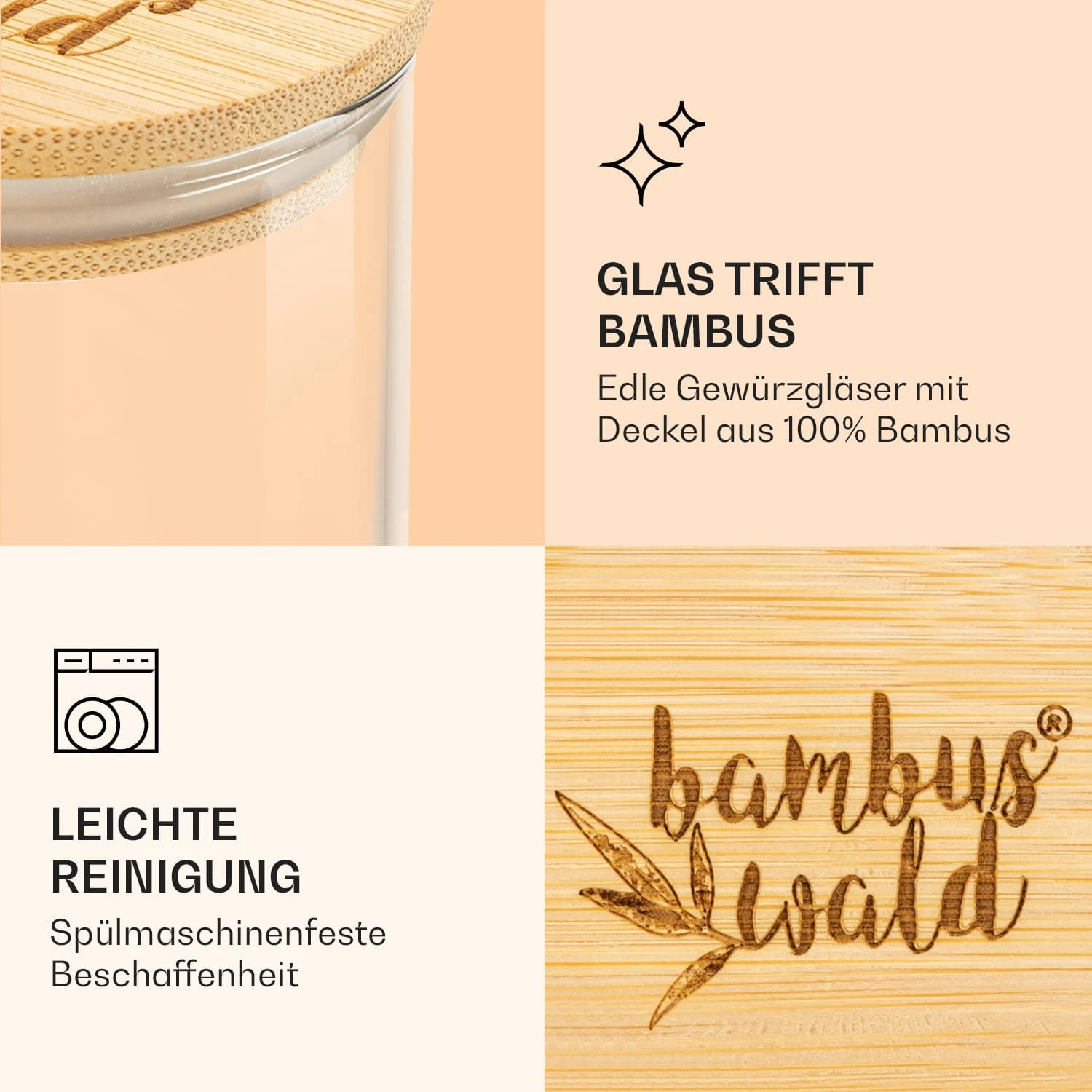 Runde Gläser Bambusdeckel 10 Stück Je 150 Ml Luftdicht 4 Runde Gläser Bambusdeckel 10 Stück Je 150 Ml Luftdicht – Bild 4