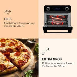 AeroVital Jumbo 3-in-1 Heißluftfritteuse Toaster Dörrautomat 1550 W 18 Liter -Küchenbedarf Geschäft 10038339 de 0004 logo