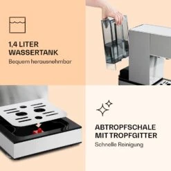 Pausa Espressomaker 1350 Watt 20 Bar Druck Wassertank: 1,4 Liter Edelstahl 14 Pausa Espressomaker 1350 Watt 20 Bar Druck Wassertank: 1,4 Liter Edelstahl -Küchenbedarf Geschäft 10038393 de 0007 logo
