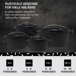 Galloway Dutch Oven 4.5 BBQ-Topf Gusseisen Größe S / 4.5 Qt -Küchenbedarf Geschäft 10038580 de 0006 usp